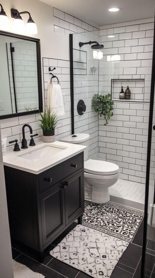 24 Black and White Bathroom Elegance - Glamorous Place