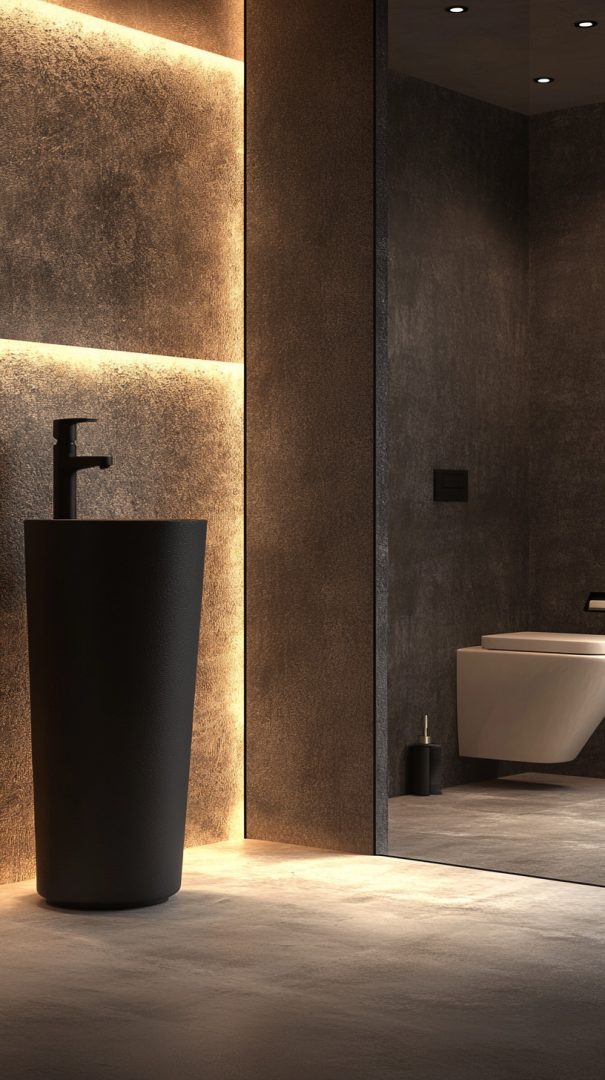 26 Black Bathroom Design Features - Glamorous Place
