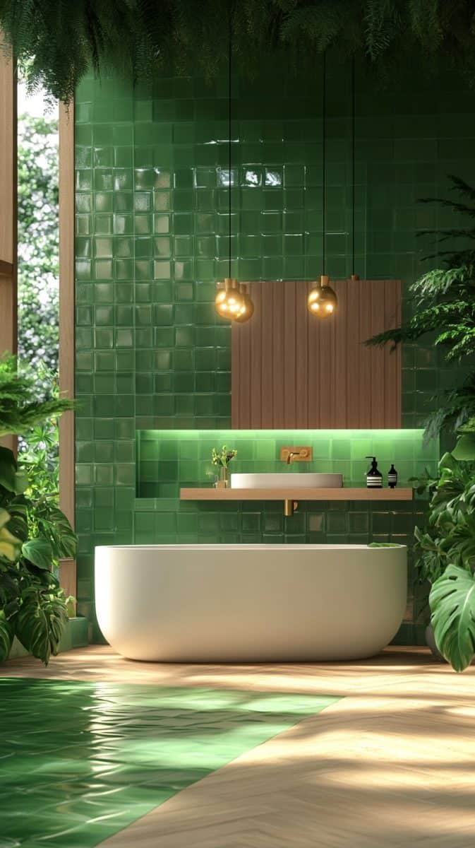23 Green Bathroom Accents: Fixtures and Accessories - Glamorous Place