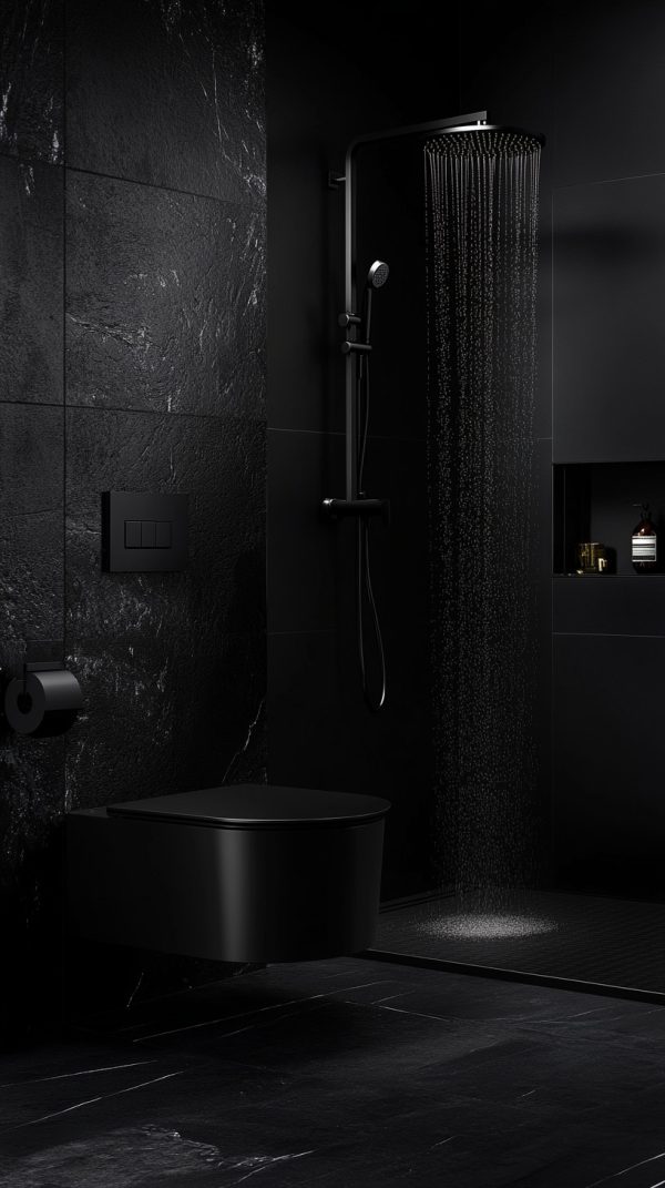 19 Modern Black Bathroom Aesthetics - Glamorous Place