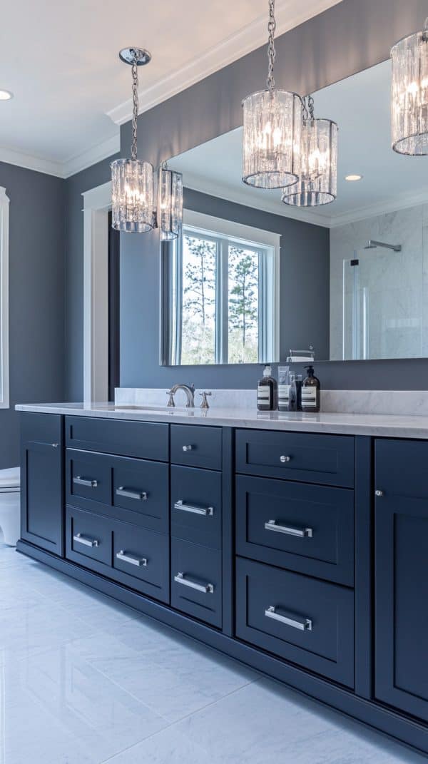 41 Navy Blue Bathroom Design Ideas Glamorous Place