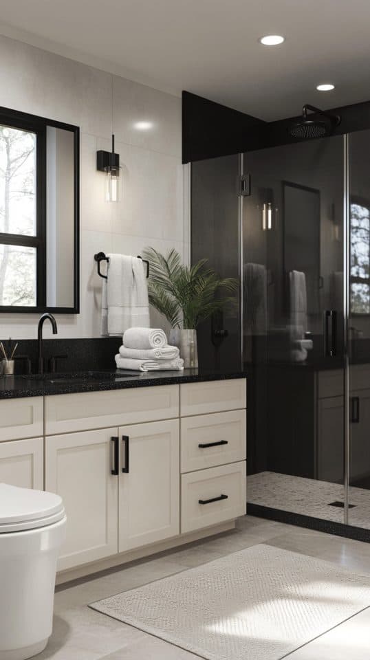 26 Black Bathroom Design Features - Glamorous Place