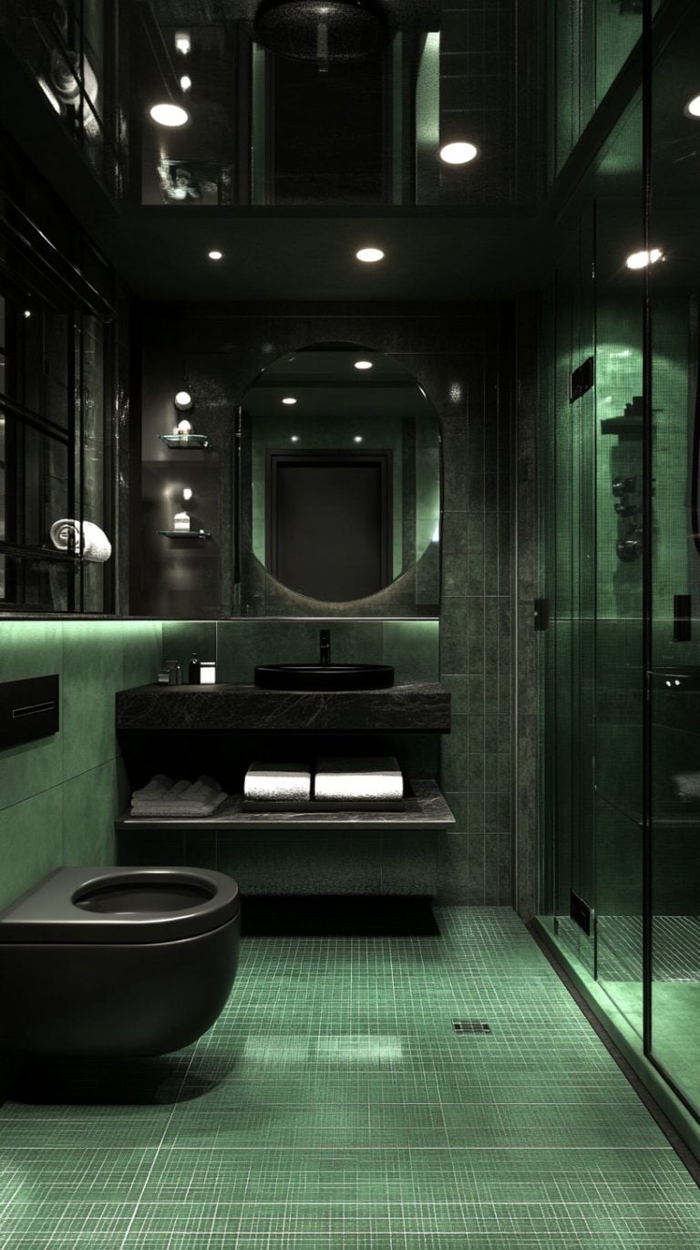 48 Color Accents with Black Bathrooms - Glamorous Place