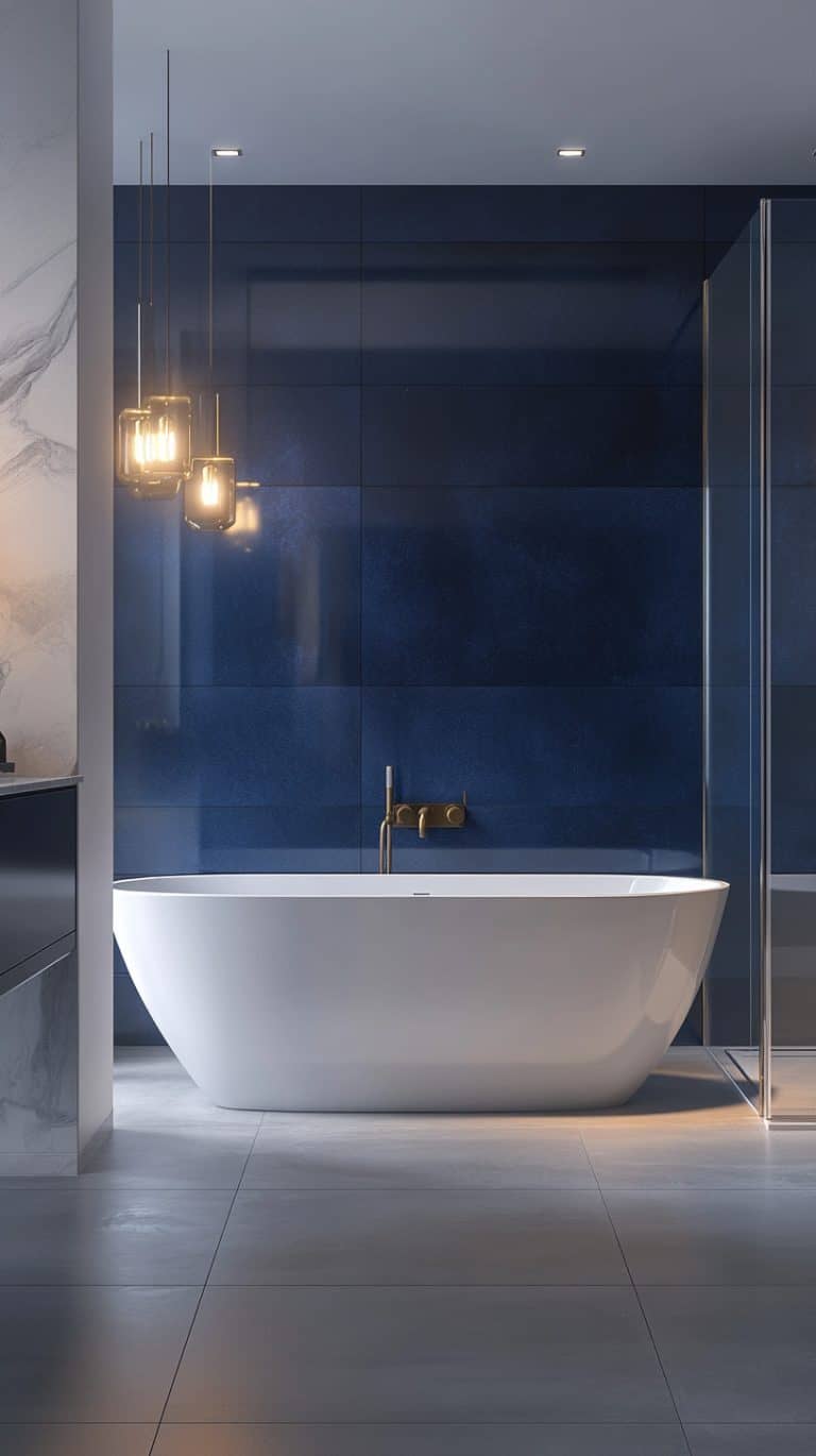 45 Blue Bathroom Inspirations - Glamorous Place