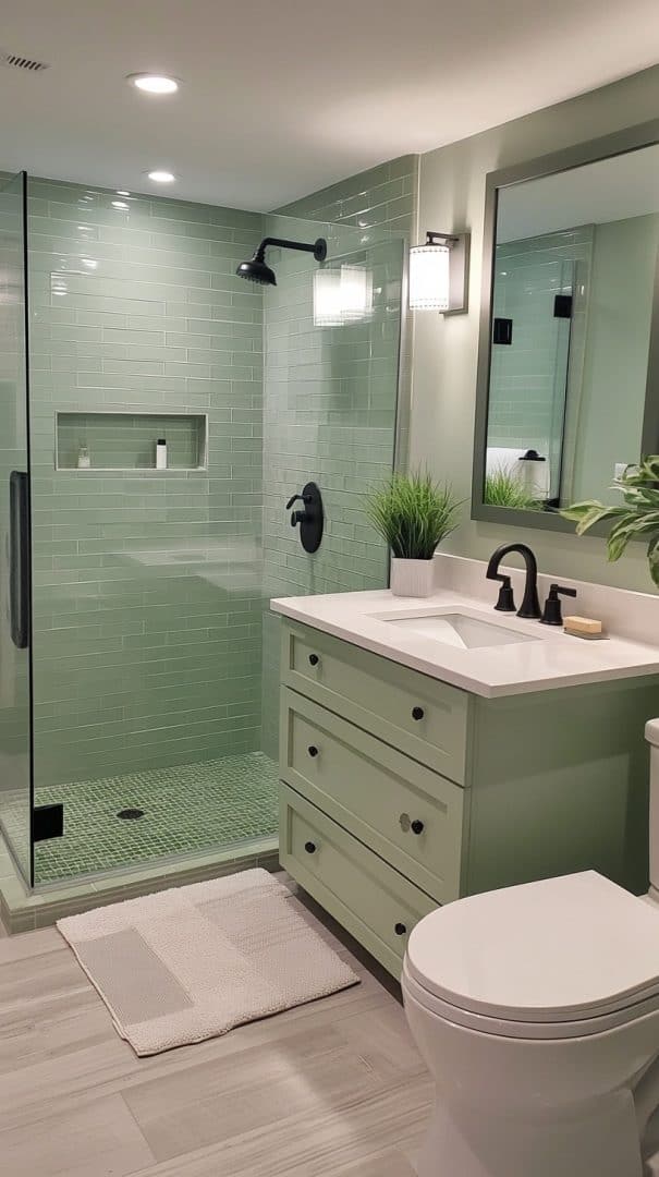 23 Green Bathroom Accents: Fixtures and Accessories - Glamorous Place