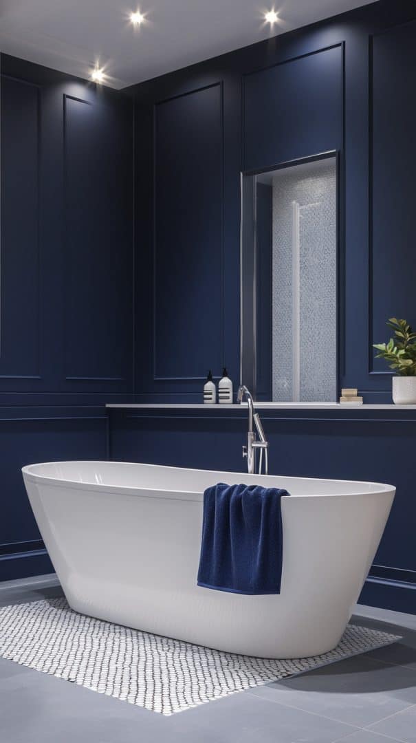 40 Navy Blue Bathroom Aesthetics and Accessories - Glamorous Place