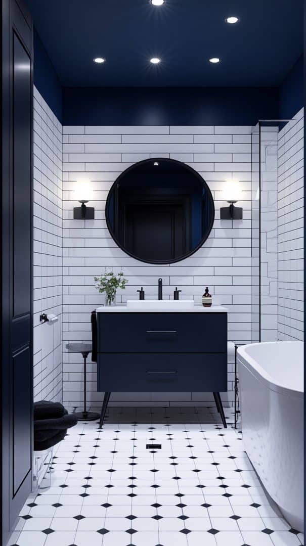 40 Navy Blue Bathroom Aesthetics and Accessories Glamorous Place