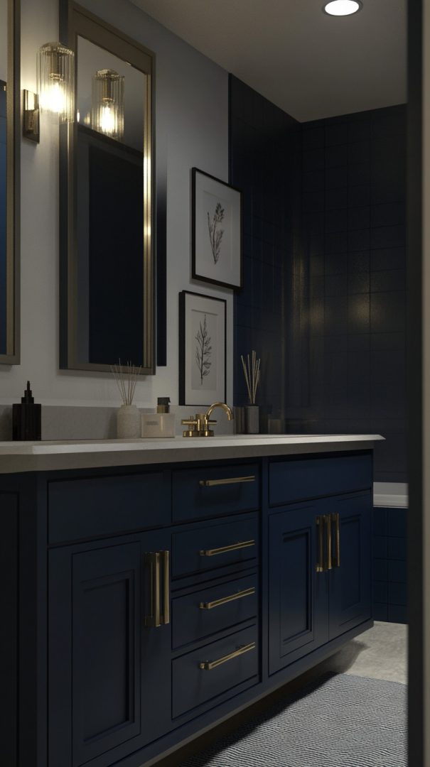41 Navy Blue Bathroom Design Ideas Glamorous Place