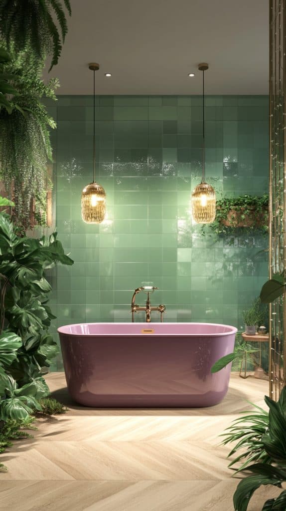 29 Green Bathroom Themes and Complementary Colors
