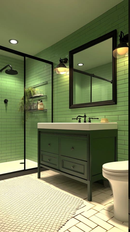 48 Color Accents with Black Bathrooms - Glamorous Place