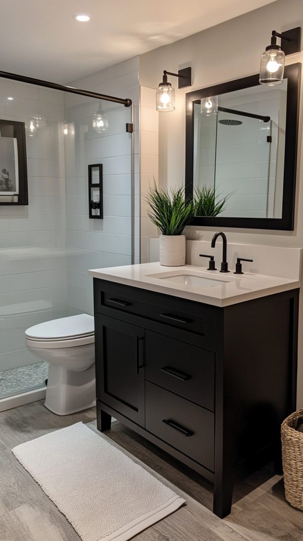 19 Modern Black Bathroom Aesthetics - Glamorous Place
