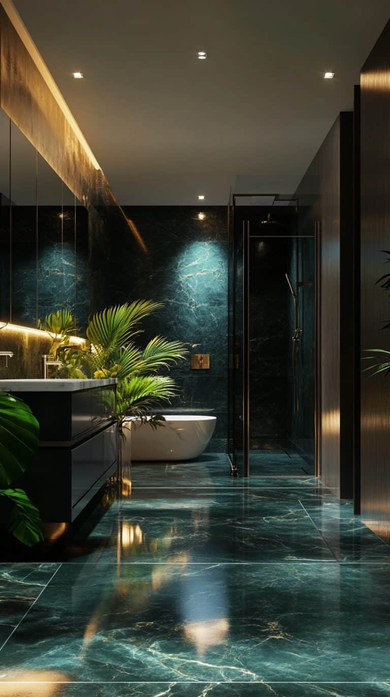 33 Dark Blue Bathrooms - Glamorous Place