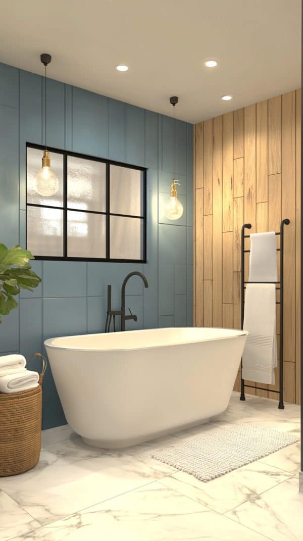 45 Blue Bathroom Inspirations - Glamorous Place