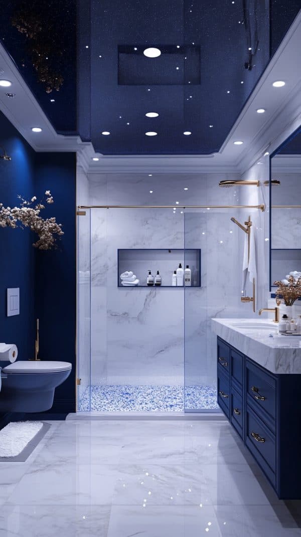 41 Navy Blue Bathroom Design Ideas Glamorous Place