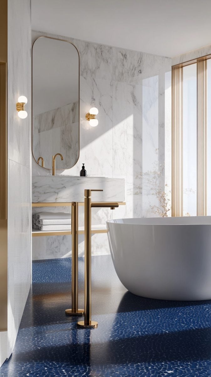 41 Navy Blue Bathroom Design Ideas - Glamorous Place