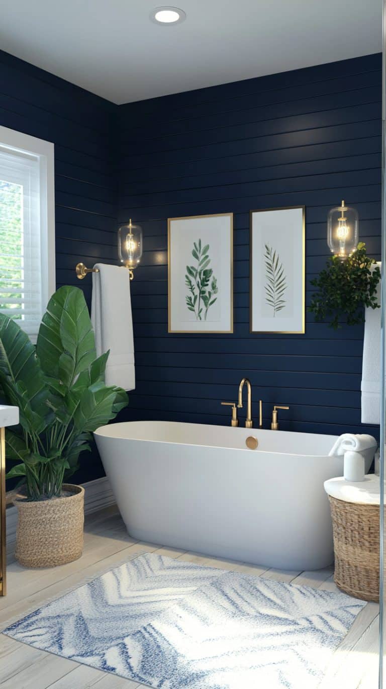 40 Navy Blue Bathroom Aesthetics and Accessories Glamorous Place