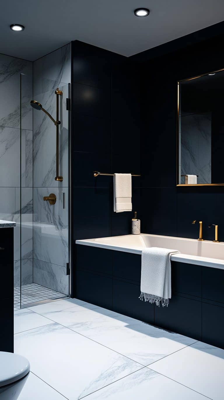 33 Dark Blue Bathrooms - Glamorous Place