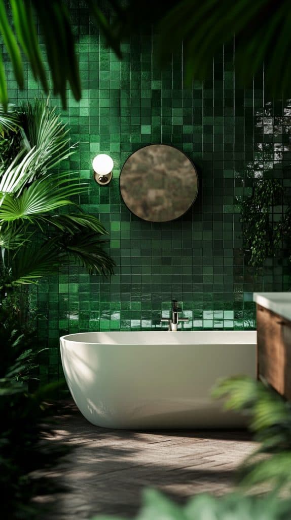 47 Green Bathroom Design: Exploring Shades of Green - Glamorous Place