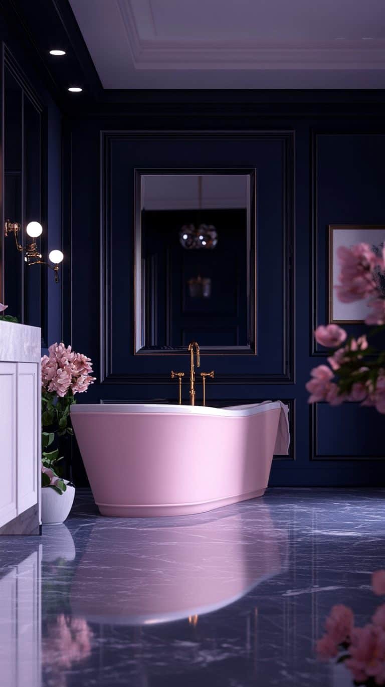 41 Navy Blue Bathroom Design Ideas Glamorous Place