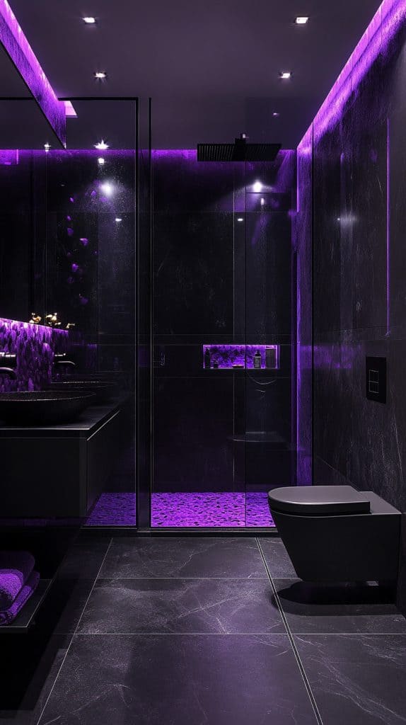 48 Color Accents with Black Bathrooms