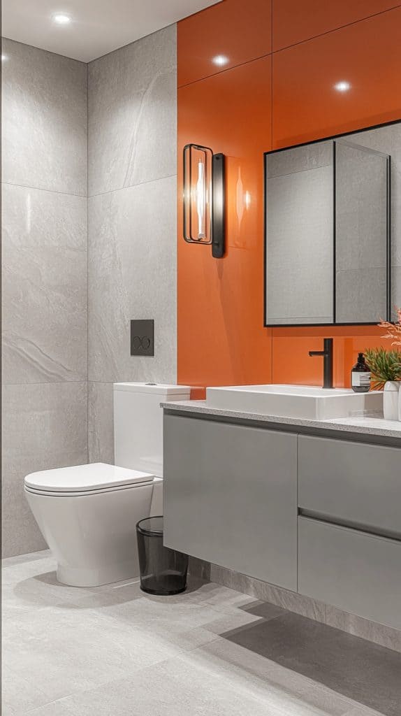 40 Stylish Orange Bathroom Ideas From Retro to Modern Designs