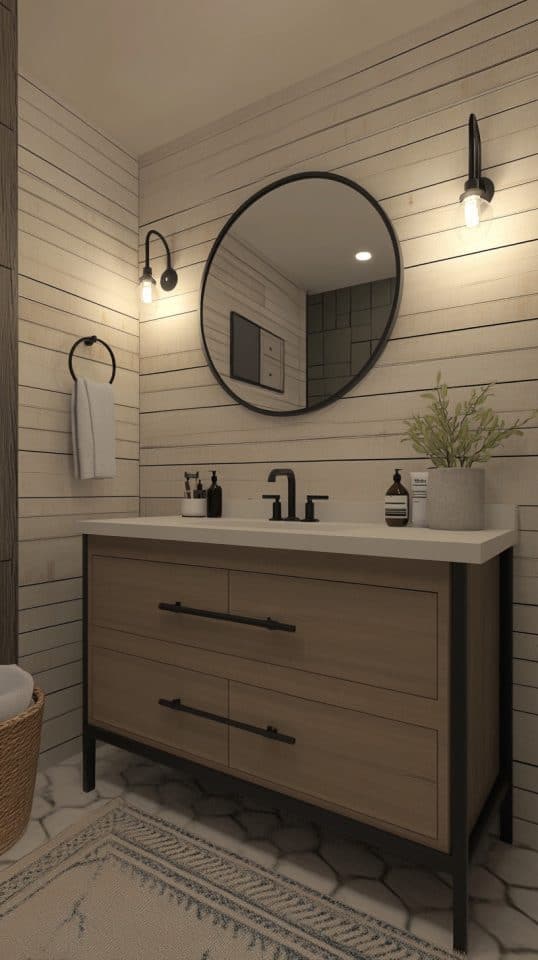 41 Modern Farmhouse Bathroom Ideas: Vanities, Lighting, and Decor for a Stylish Retreat ...