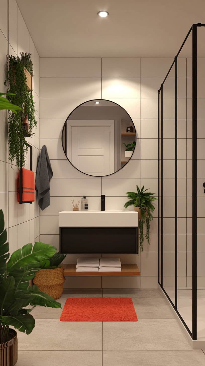 Colorful modern bathroom.