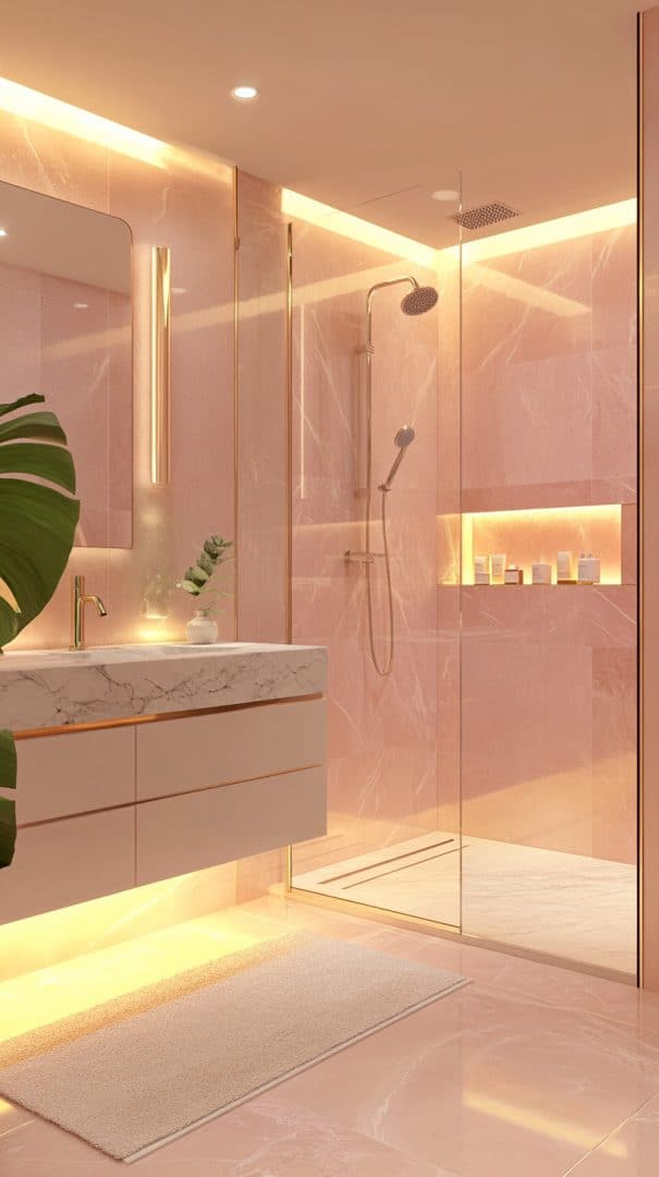 30 Pink Bathroom Design Ideas: Timeless Styles with Pink Tiles ...