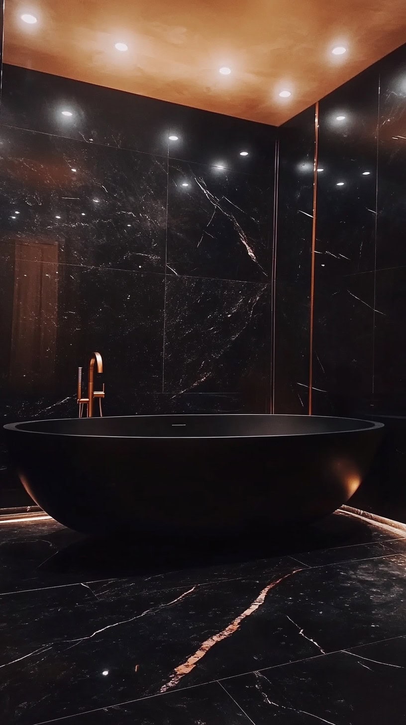 Black marble bathroom