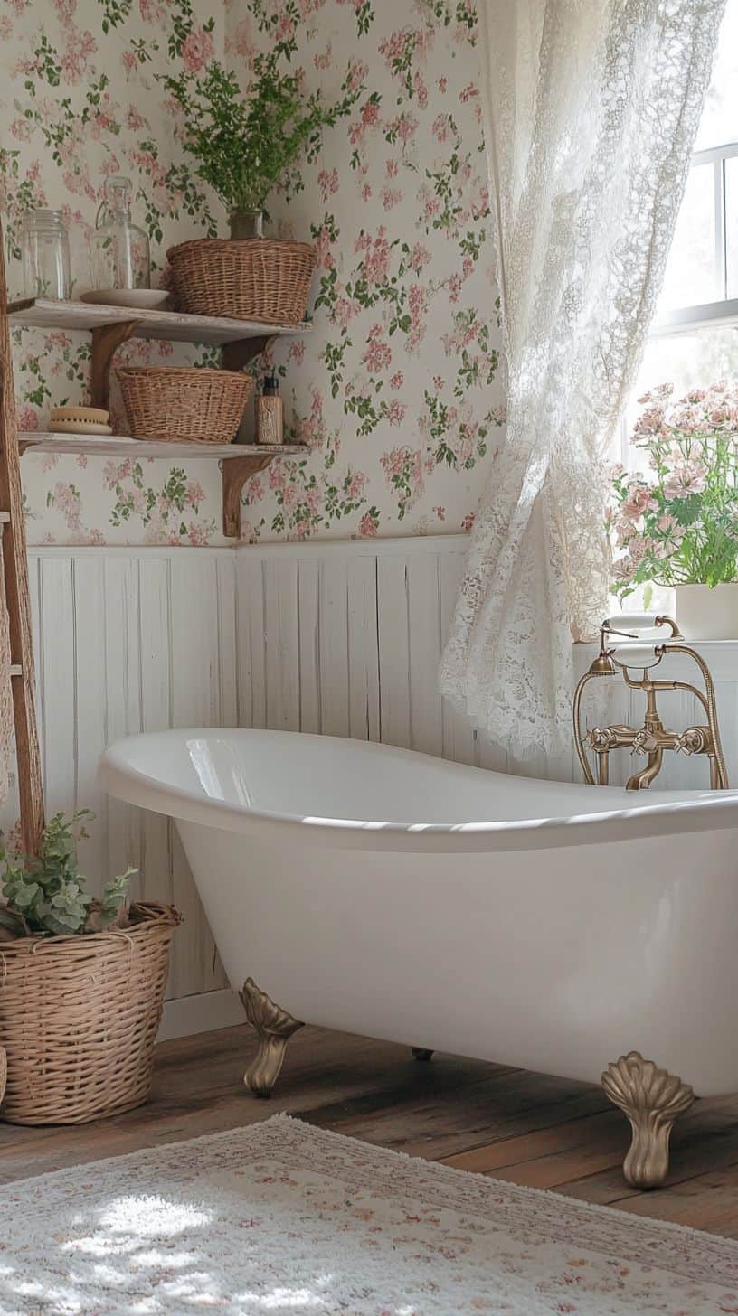 Cottage core bathroom