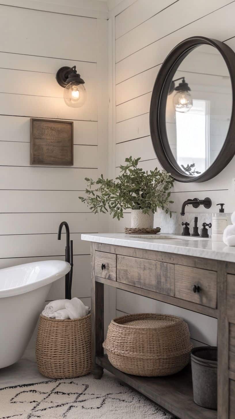 Rustic farmhouse bathroom