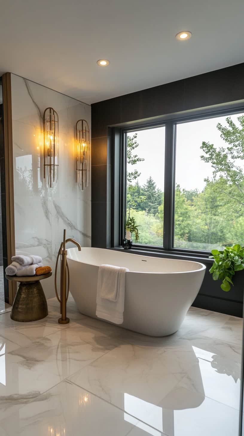 Luxury spa master bathroom