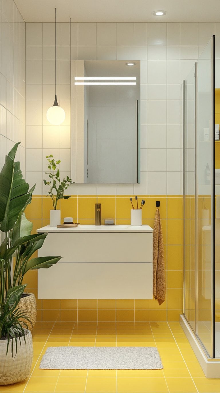 Creative Touches: 30 Inspiring Yellow Bathroom Decor Ideas - Glamorous ...