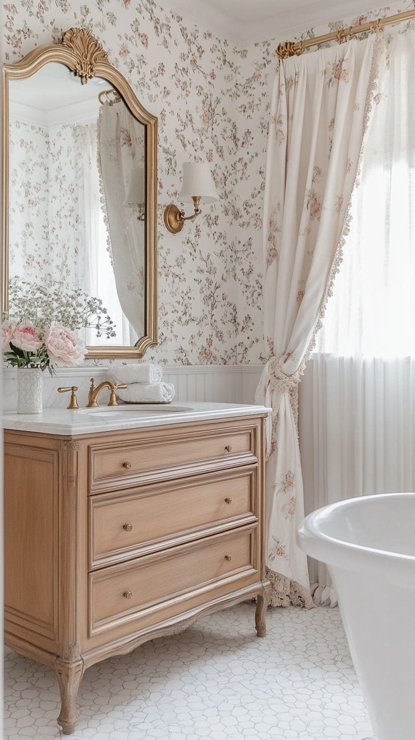 French country guest bathroom