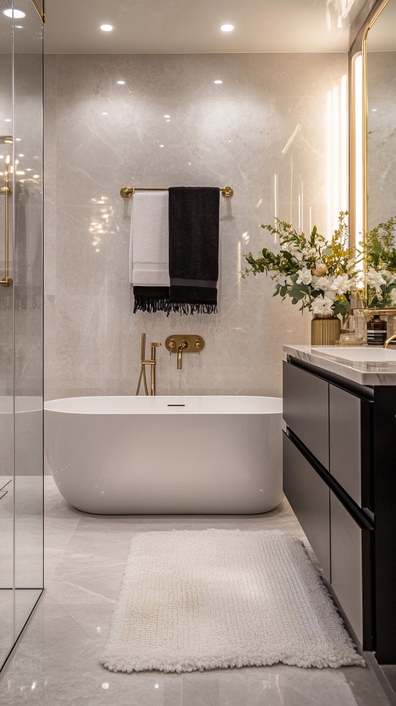 Luxury master bathroom with accessories
