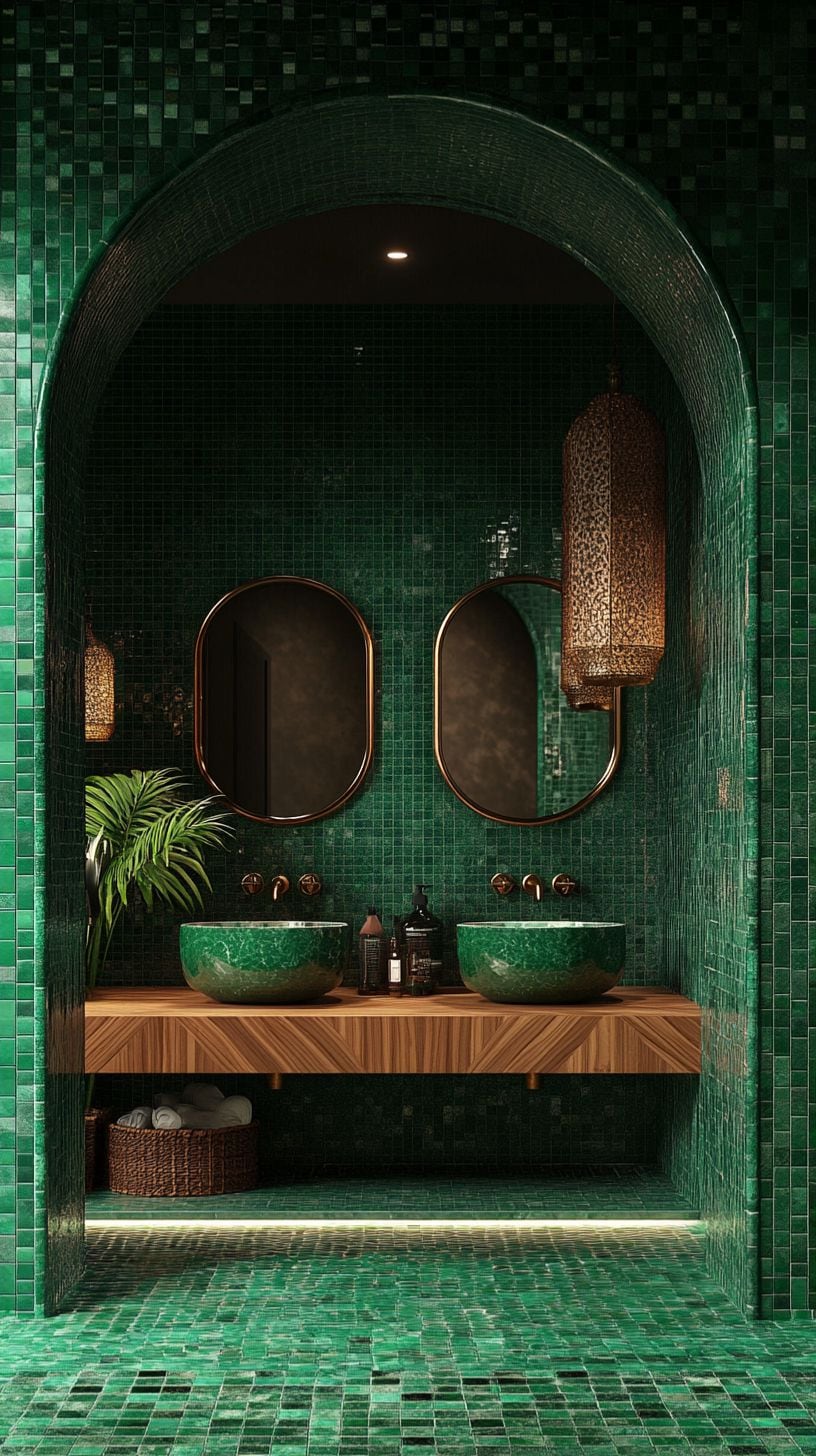 Green moroccan bathroom