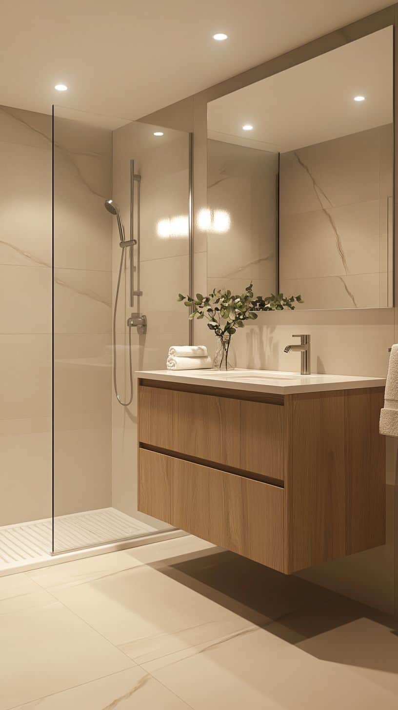 Apartment bathroom with minimalist decor