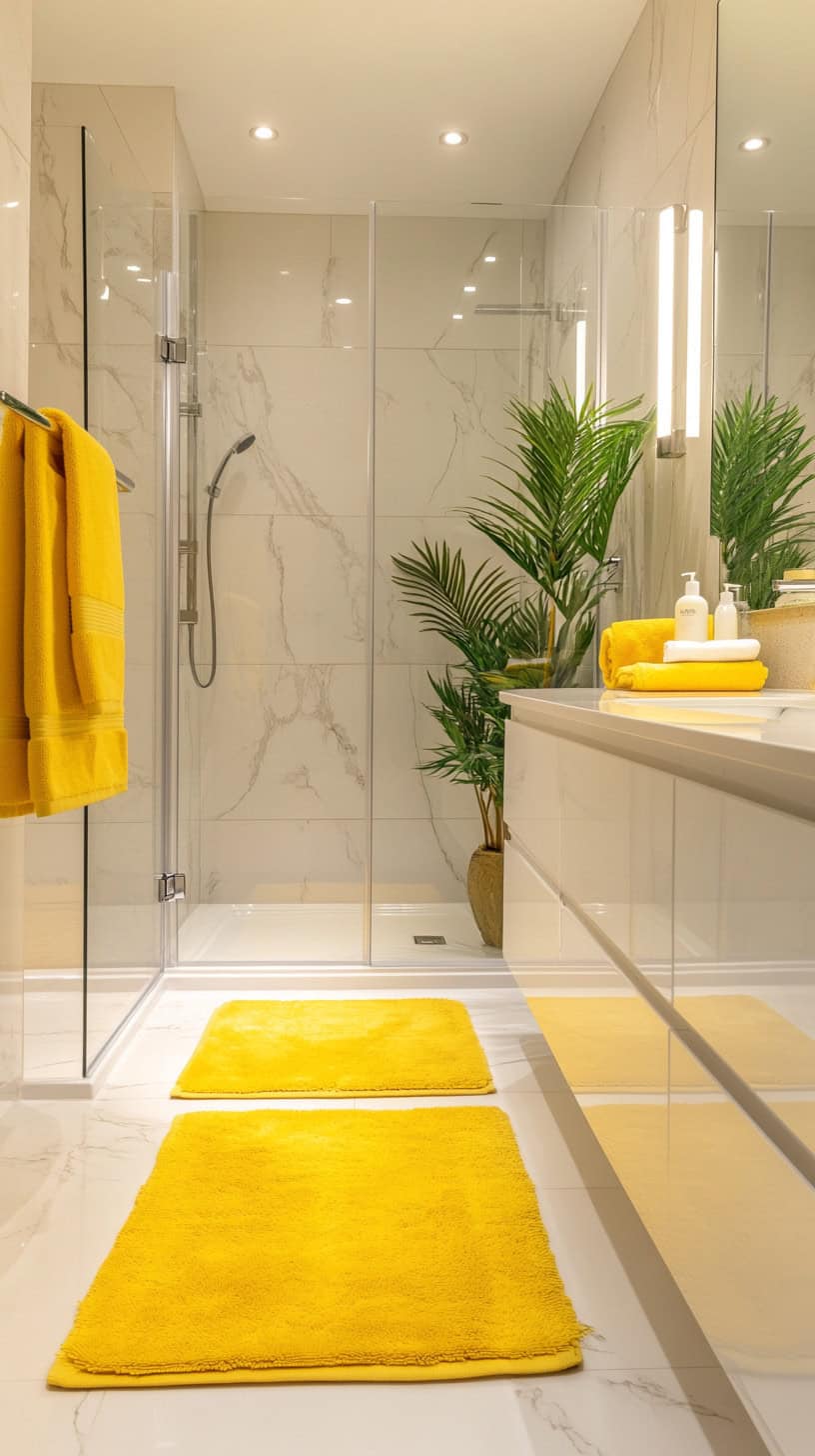 Bathroom with yellow decor