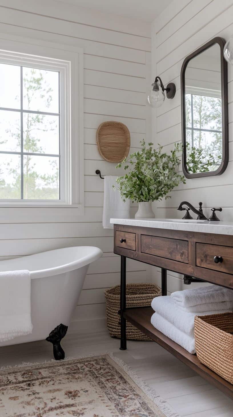 Traditional farmhouse bathroom