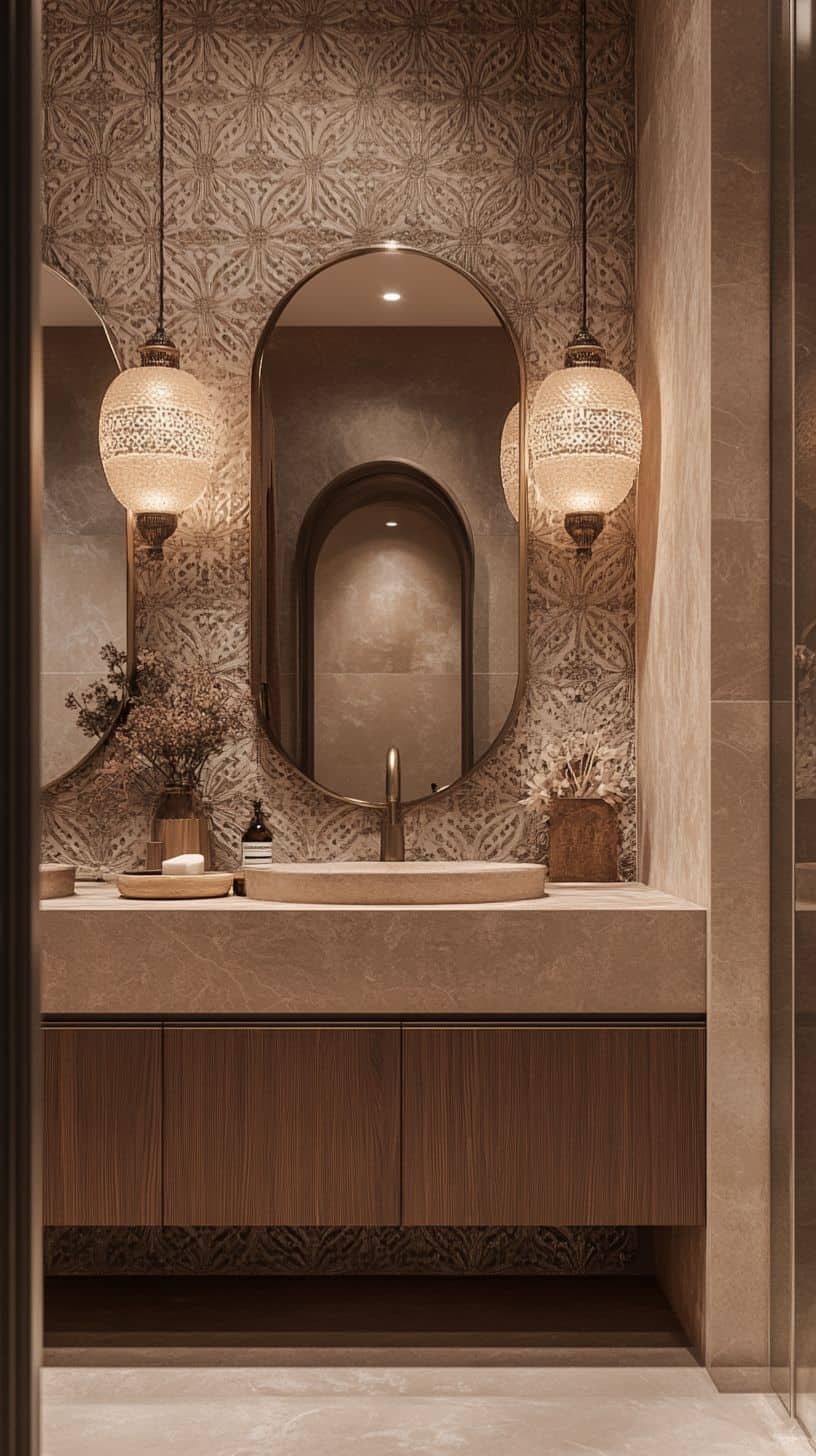 Moroccan bathroom with vanity