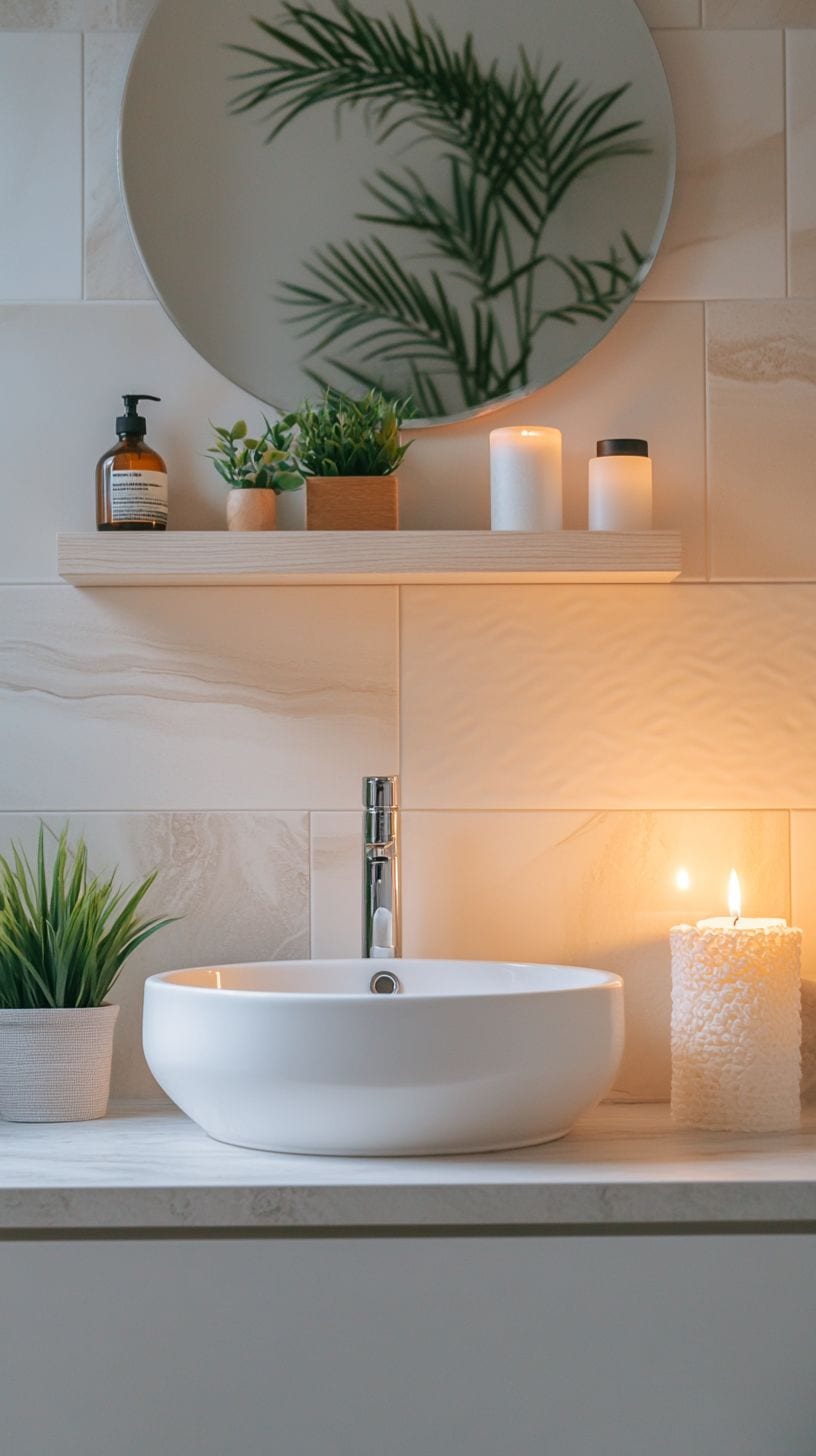 Friendly apartment bathroom with decor