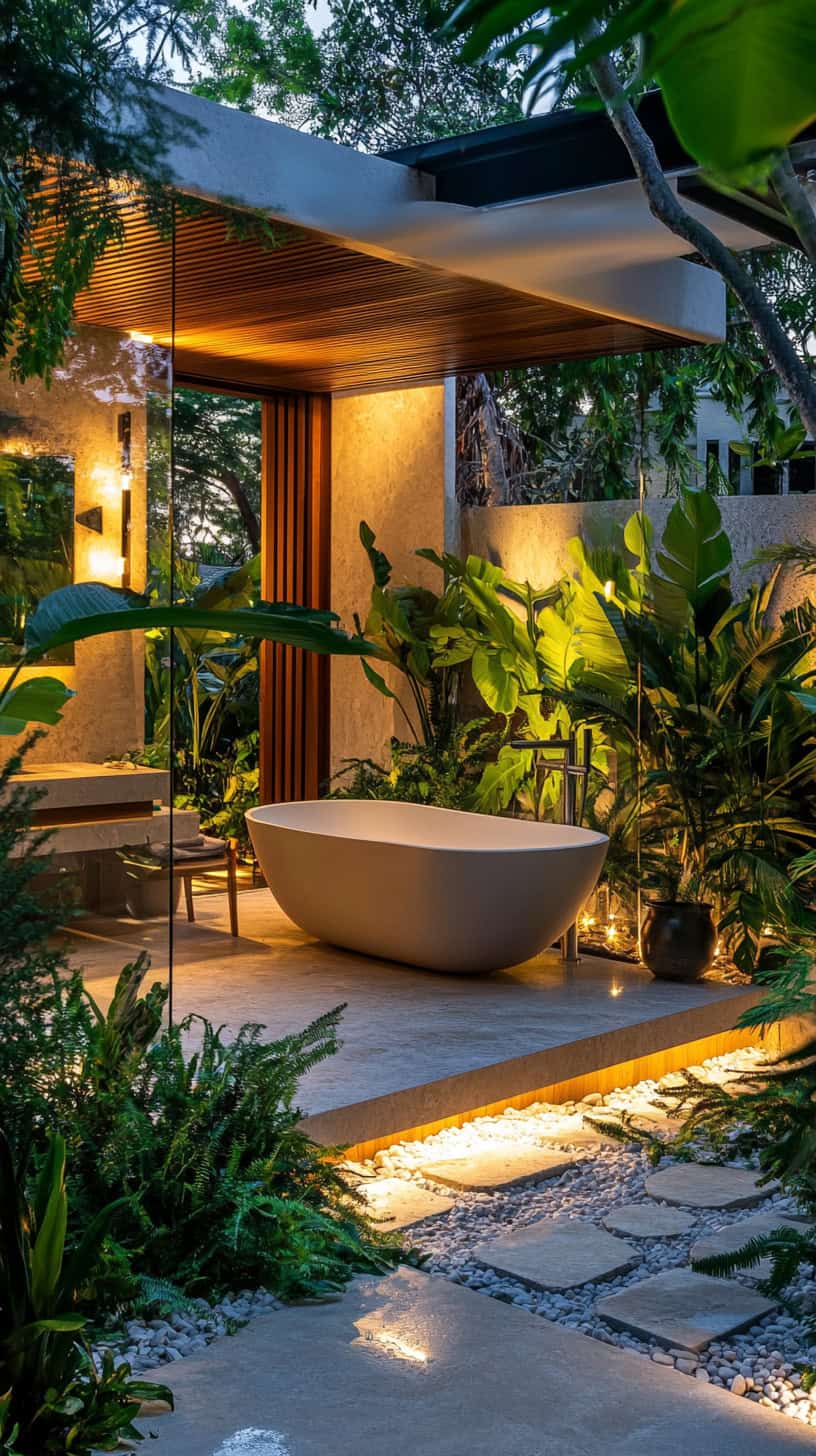 Luxury outdoor master bathroom