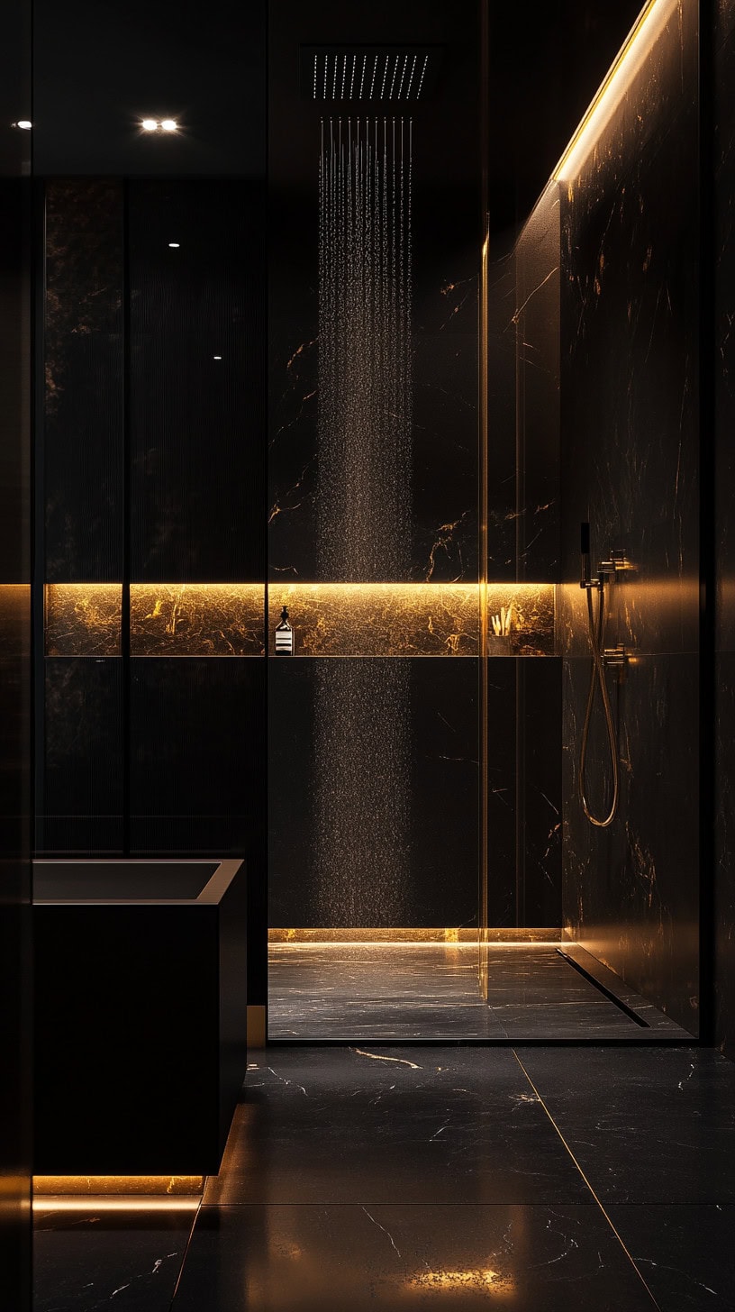 Black modern luxury bathroom