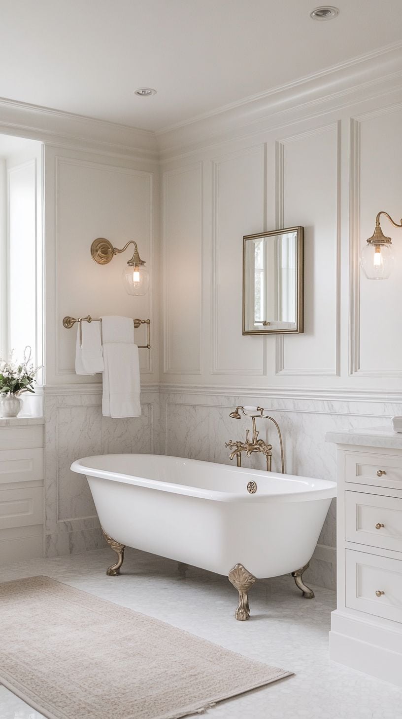 Traditional bathroom with light fixtures