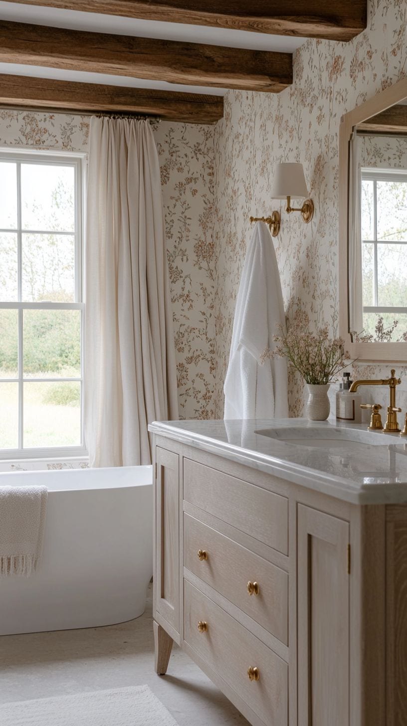 Modern french country bathroom