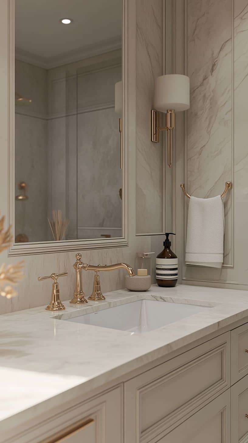 Modern traditional guest bathroom