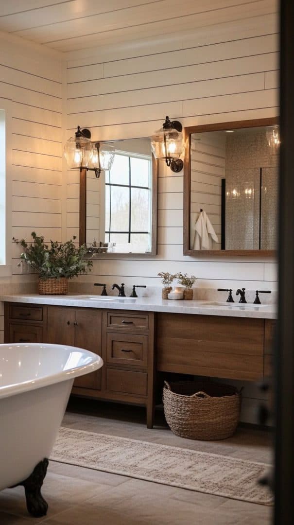 36 Rustic Bathroom Designs: Cozy Farmhouse & Country Styles - Glamorous ...
