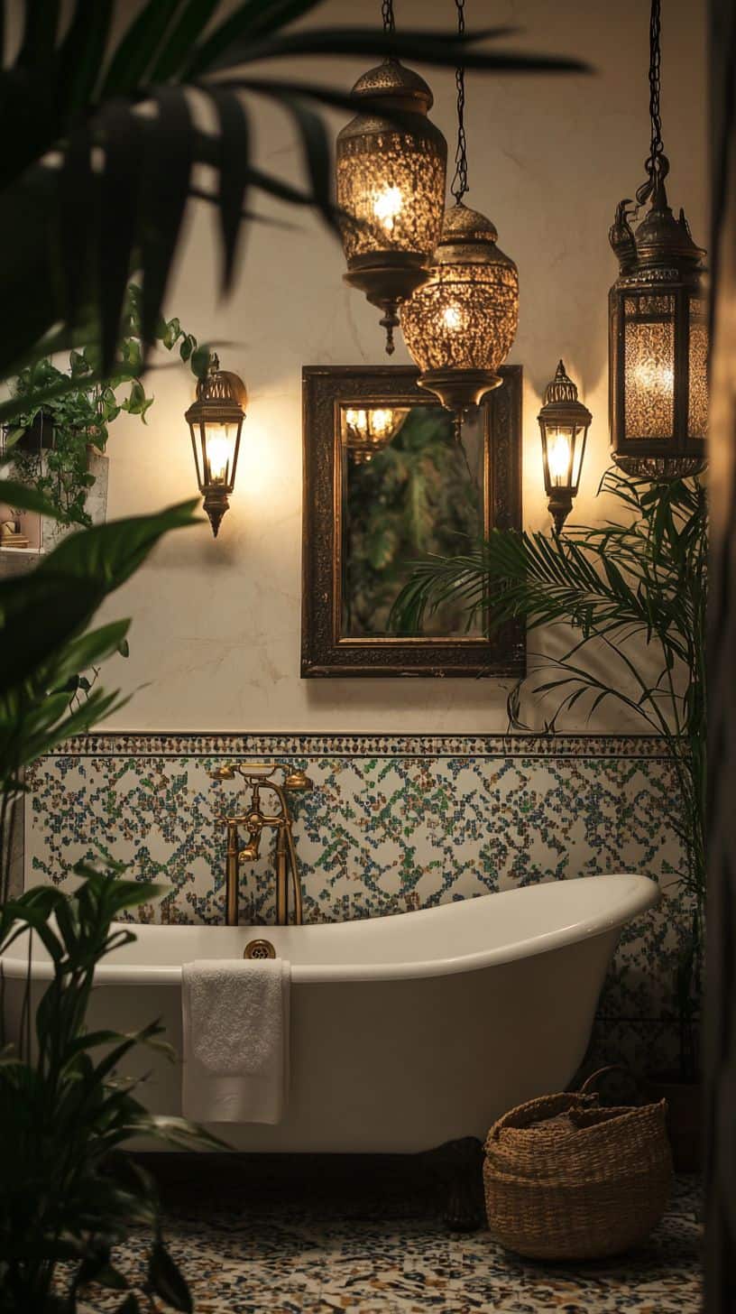 Moroccan bathroom with accessories