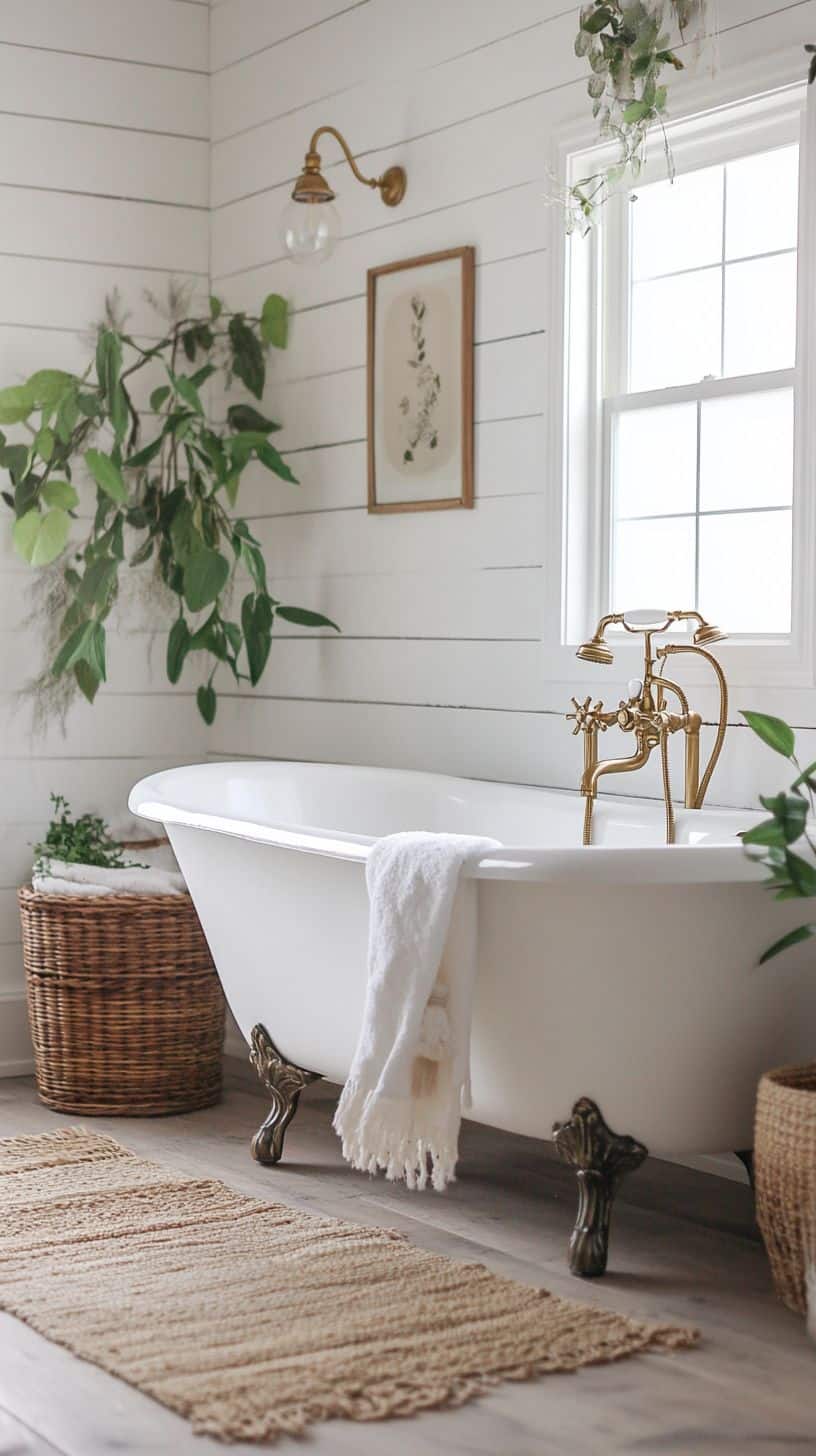 Country farmhouse cottage bathroom