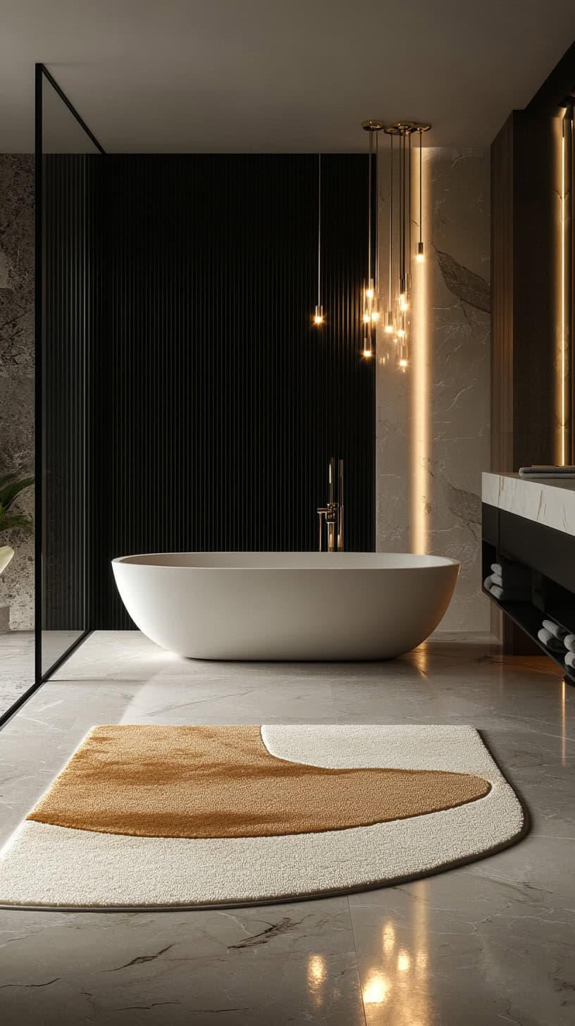 Master bathroom with rugs
